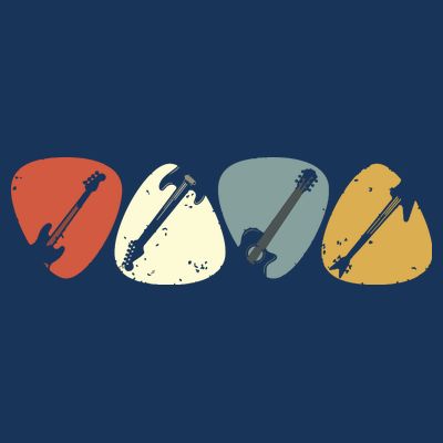 Vintage Guitar Pick Retro Guitarists Bassist Gifts T-Shirt
