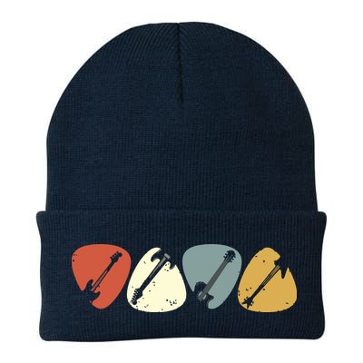Vintage Guitar Pick Retro Guitarists Bassist Gifts Beanie