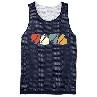 Vintage Guitar Pick Retro Guitarists Bassist Gifts Mesh Reversible Basketball Jersey Tank