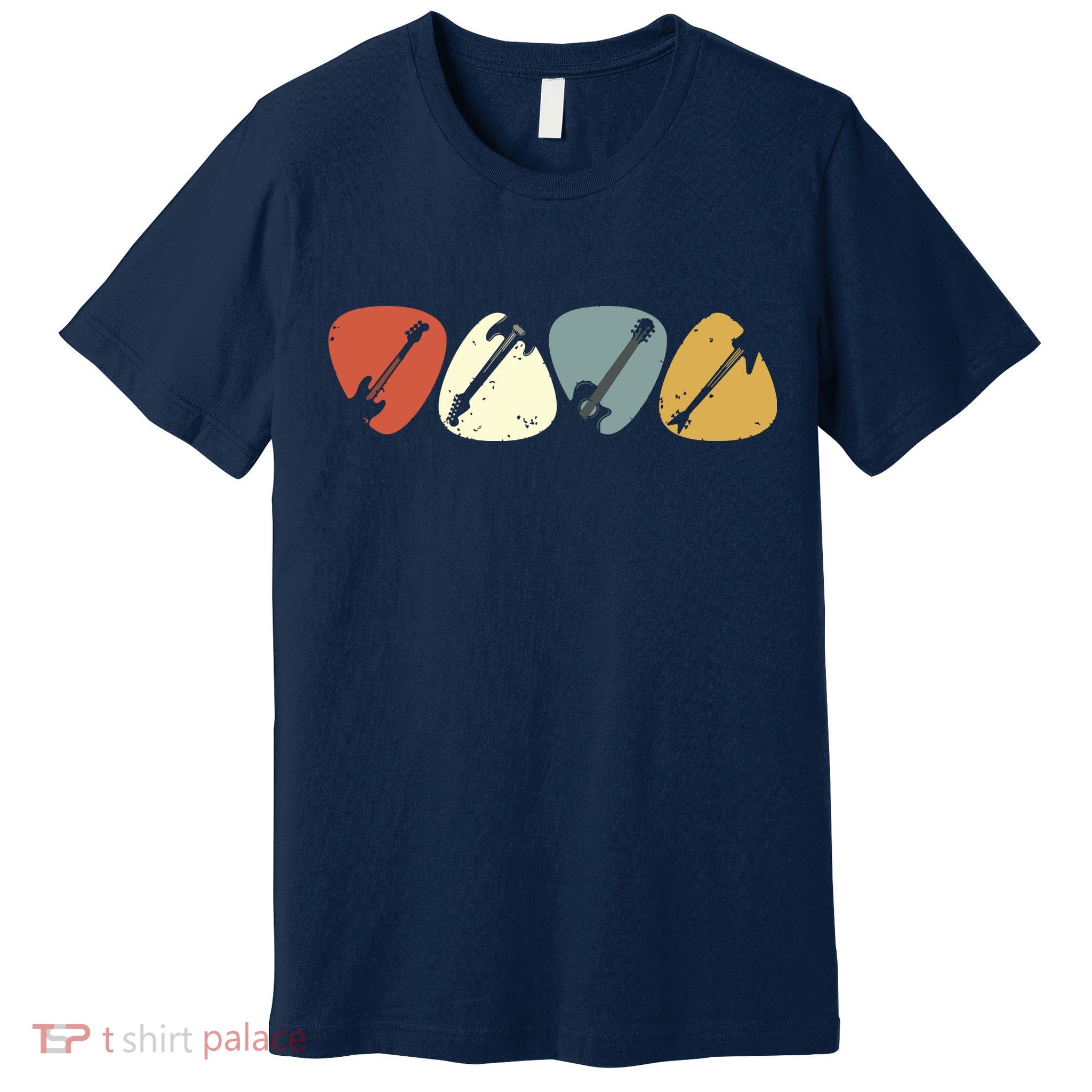 Vintage Guitar Pick Retro Guitarists Bassist Gifts Premium T-Shirt