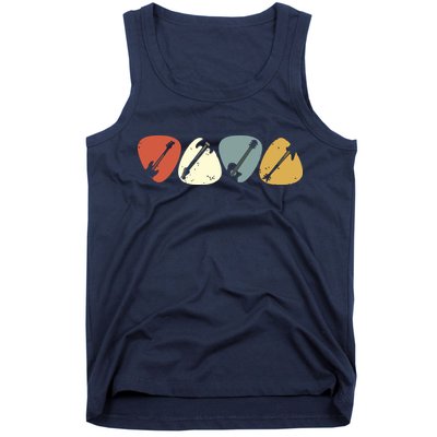 Vintage Guitar Pick Retro Guitarists Bassist Gifts Tank Top
