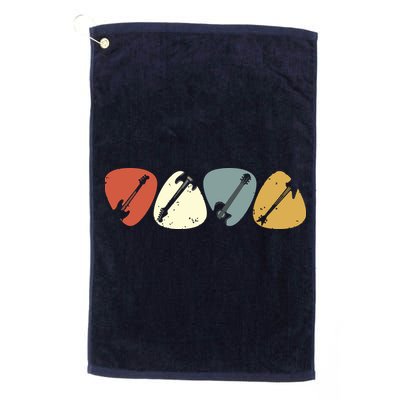 Vintage Guitar Pick Retro Guitarists Bassist Gifts Golf Towel