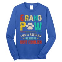 Vintage Grand Paw Like Regular Grandpa But Cooler Dogs Cute Gift Long Sleeve Shirt