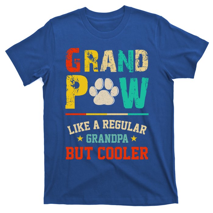 Vintage Grand Paw Like Regular Grandpa But Cooler Dogs Cute Gift T-Shirt