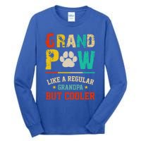 Vintage Grand Paw Like Regular Grandpa But Cooler Dogs Cute Gift Tall Long Sleeve T-Shirt