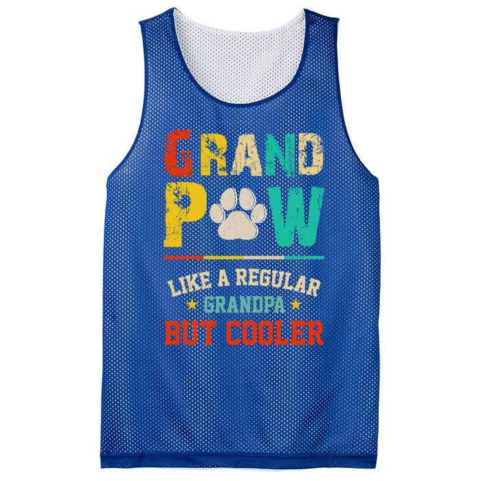 Vintage Grand Paw Like Regular Grandpa But Cooler Dogs Cute Gift Mesh Reversible Basketball Jersey Tank