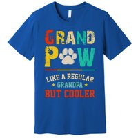 Vintage Grand Paw Like Regular Grandpa But Cooler Dogs Cute Gift Premium T-Shirt