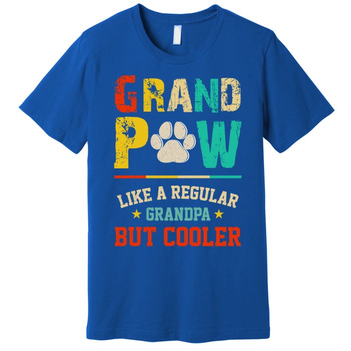 Vintage Grand Paw Like Regular Grandpa But Cooler Dogs Cute Gift Premium T-Shirt