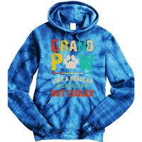 Vintage Grand Paw Like Regular Grandpa But Cooler Dogs Cute Gift Tie Dye Hoodie