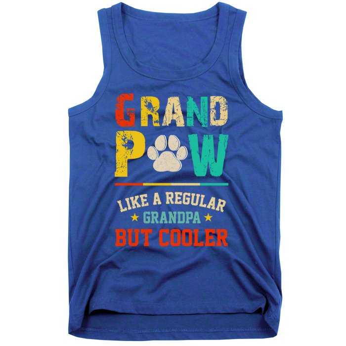 Vintage Grand Paw Like Regular Grandpa But Cooler Dogs Cute Gift Tank Top