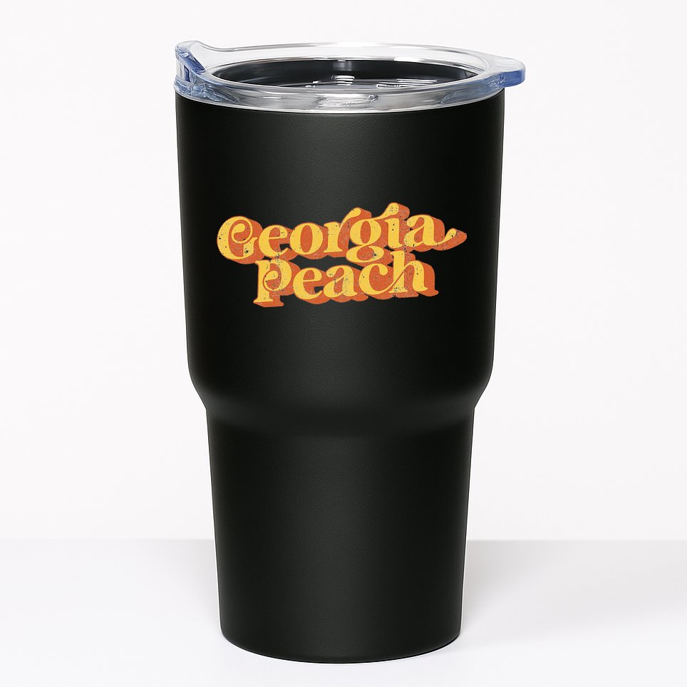 Vintage Georgia Peach Funny Cute Retro 70's Summer Tumbler