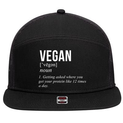 Vegetarian Gift Protein Definition Vegan Gift 7 Panel Mesh Trucker Snapback Hat