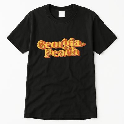 Vintage Georgia Peach Funny Cute Retro 70S Summer Tall T-Shirt
