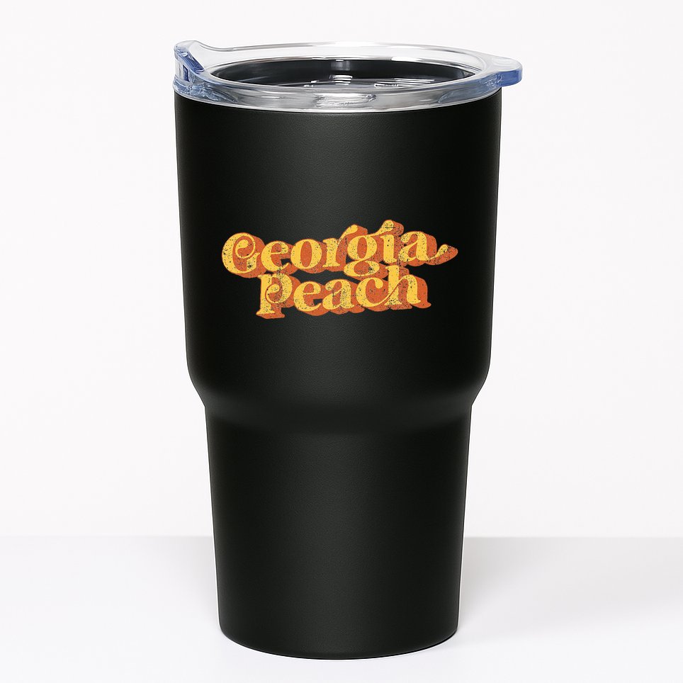 Vintage Georgia Peach Funny Cute Retro 70S Summer Tumbler