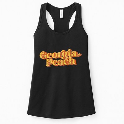 Vintage Georgia Peach Funny Cute Retro 70S Summer Womens Tank Top