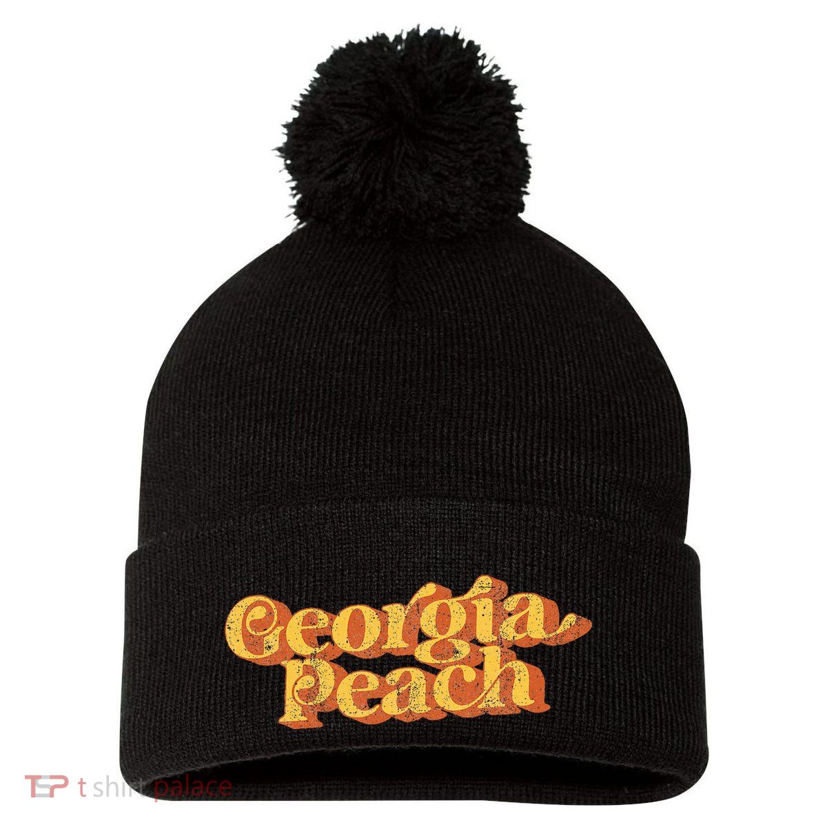 Vintage Georgia Peach Funny Cute Retro 70S Summer Pom Pom 12in Knit Beanie