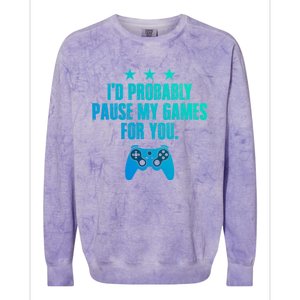 Video Game Player Gaming Joystick Controller Console Gamer Meaningful Gift Colorblast Crewneck Sweatshirt