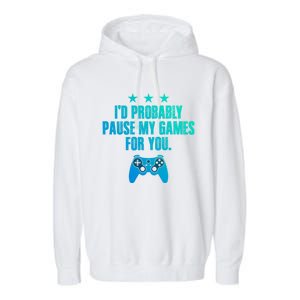 Video Game Player Gaming Joystick Controller Console Gamer Meaningful Gift Garment-Dyed Fleece Hoodie