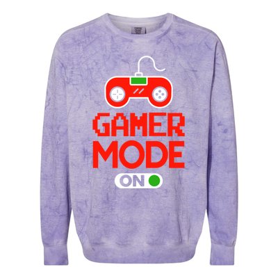 Video Game Player Gaming Joystick Controller Gamer Mode On Great Gift Colorblast Crewneck Sweatshirt