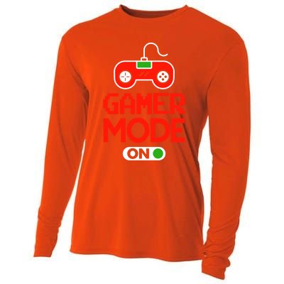 Video Game Player Gaming Joystick Controller Gamer Mode On Great Gift Cooling Performance Long Sleeve Crew