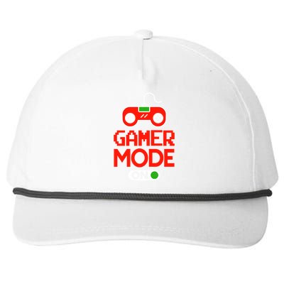 Video Game Player Gaming Joystick Controller Gamer Mode On Great Gift Snapback Five-Panel Rope Hat