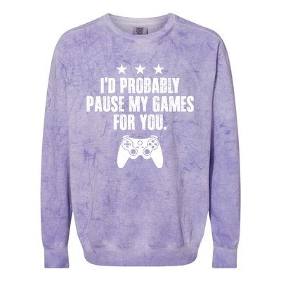 Video Game Player Gaming Joystick Controller Console Gamer Gift Colorblast Crewneck Sweatshirt