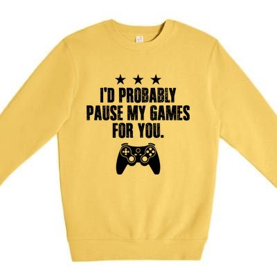 Video Game Player Gaming Joystick Controller Console Gamer Gift Premium Crewneck Sweatshirt