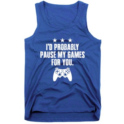 Video Game Player Gaming Joystick Controller Console Gamer Gift Tank Top