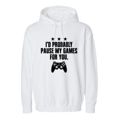 Video Game Player Gaming Joystick Controller Console Gamer Gift Garment-Dyed Fleece Hoodie