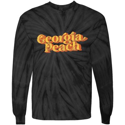 Vintage Georgia Peach 70s Summer Tie-Dye Long Sleeve Shirt