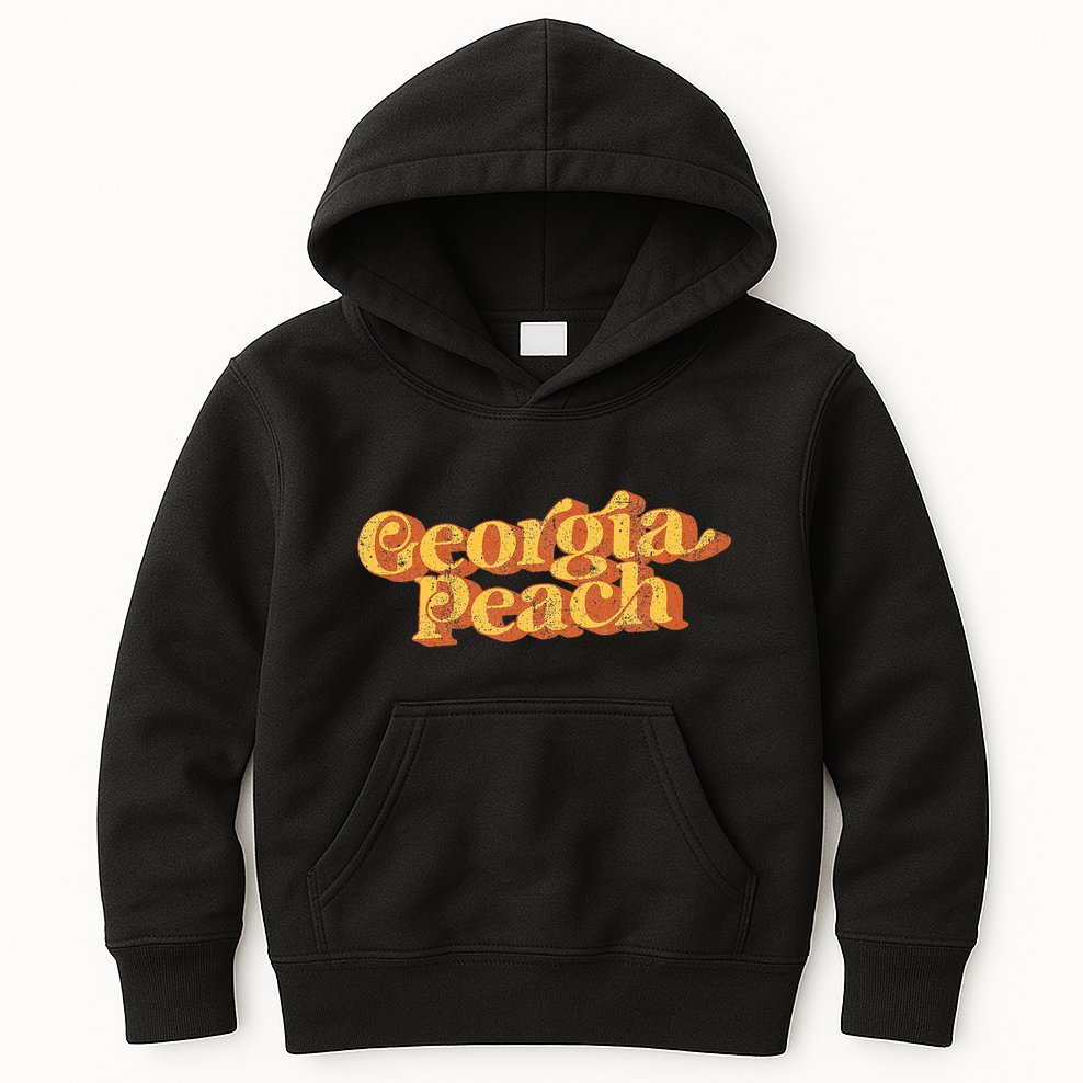 Vintage Georgia Peach 70s Summer Kids Hoodie