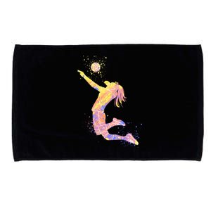 Volleyball Girl Player, Watercolor Volleyball Player Girl Microfiber Hand Towel