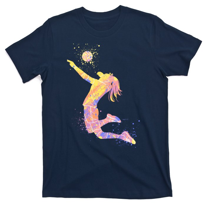 Volleyball Girl Player, Watercolor Volleyball Player Girl T-Shirt