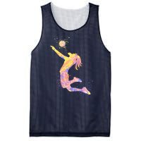 Volleyball Girl Player, Watercolor Volleyball Player Girl Mesh Reversible Basketball Jersey Tank