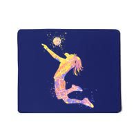 Volleyball Girl Player, Watercolor Volleyball Player Girl Mousepad