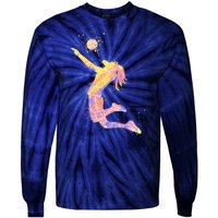 Volleyball Girl Player, Watercolor Volleyball Player Girl Tie-Dye Long Sleeve Shirt