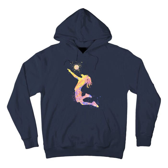 Volleyball Girl Player, Watercolor Volleyball Player Girl Tall Hoodie