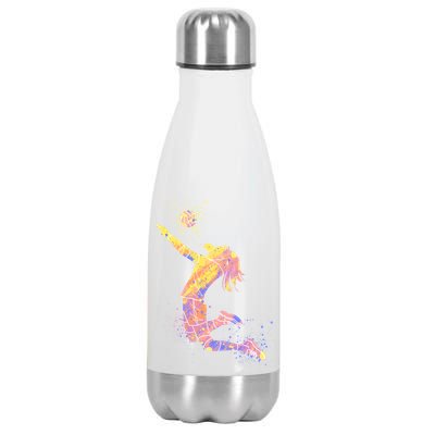 Volleyball Girl Player, Watercolor Volleyball Player Girl Stainless Steel Insulated Water Bottle