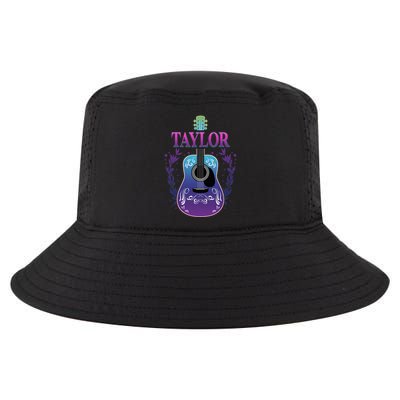 Vintage Guitar Personalized Taylor Name Design Cool Comfort Performance Bucket Hat