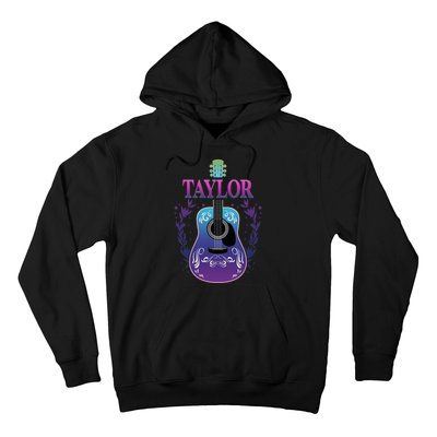 Vintage Guitar Personalized Taylor Name Design Hoodie