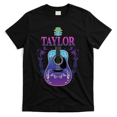 Vintage Guitar Personalized Taylor Name Design T-Shirt