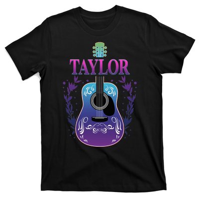 Vintage Guitar Personalized Taylor Name Design T-Shirt