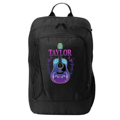 Vintage Guitar Personalized Taylor Name Design City Backpack