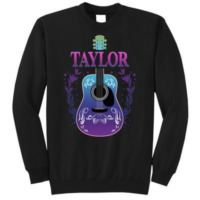 Vintage Guitar Personalized Taylor Name Design Tall Sweatshirt