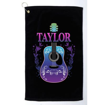 Vintage Guitar Personalized Taylor Name Design Golf Towel