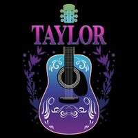 Vintage Guitar Personalized Taylor Name Design Womens T-Shirt