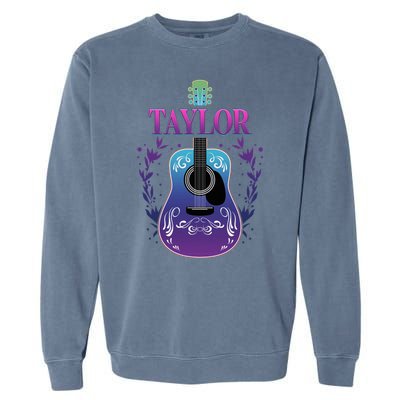 Vintage Guitar Personalized Taylor Name Design Garment-Dyed Sweatshirt