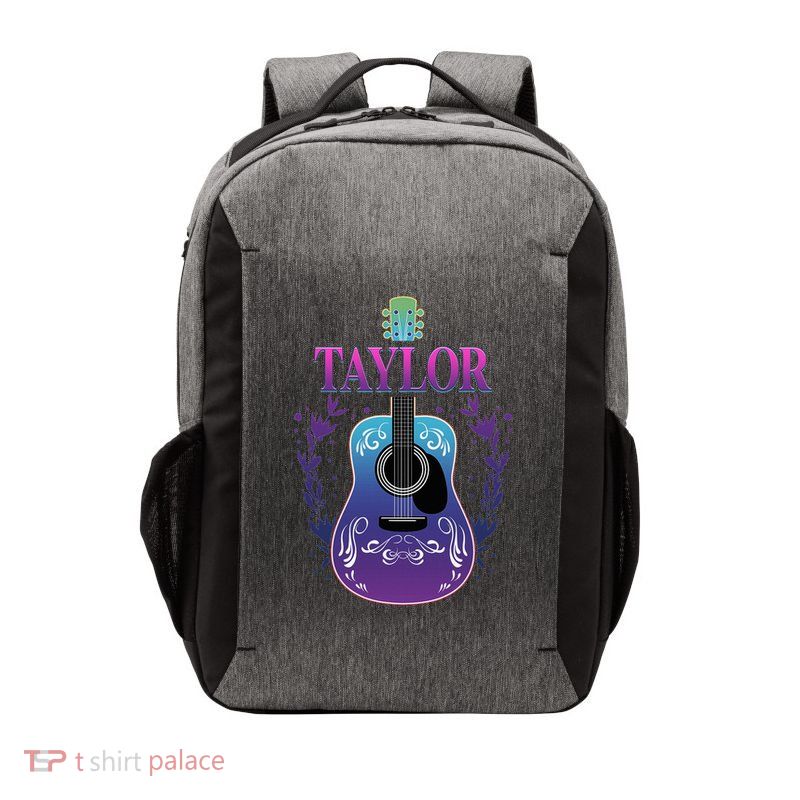 Vintage Guitar Personalized Taylor Name Design Vector Backpack