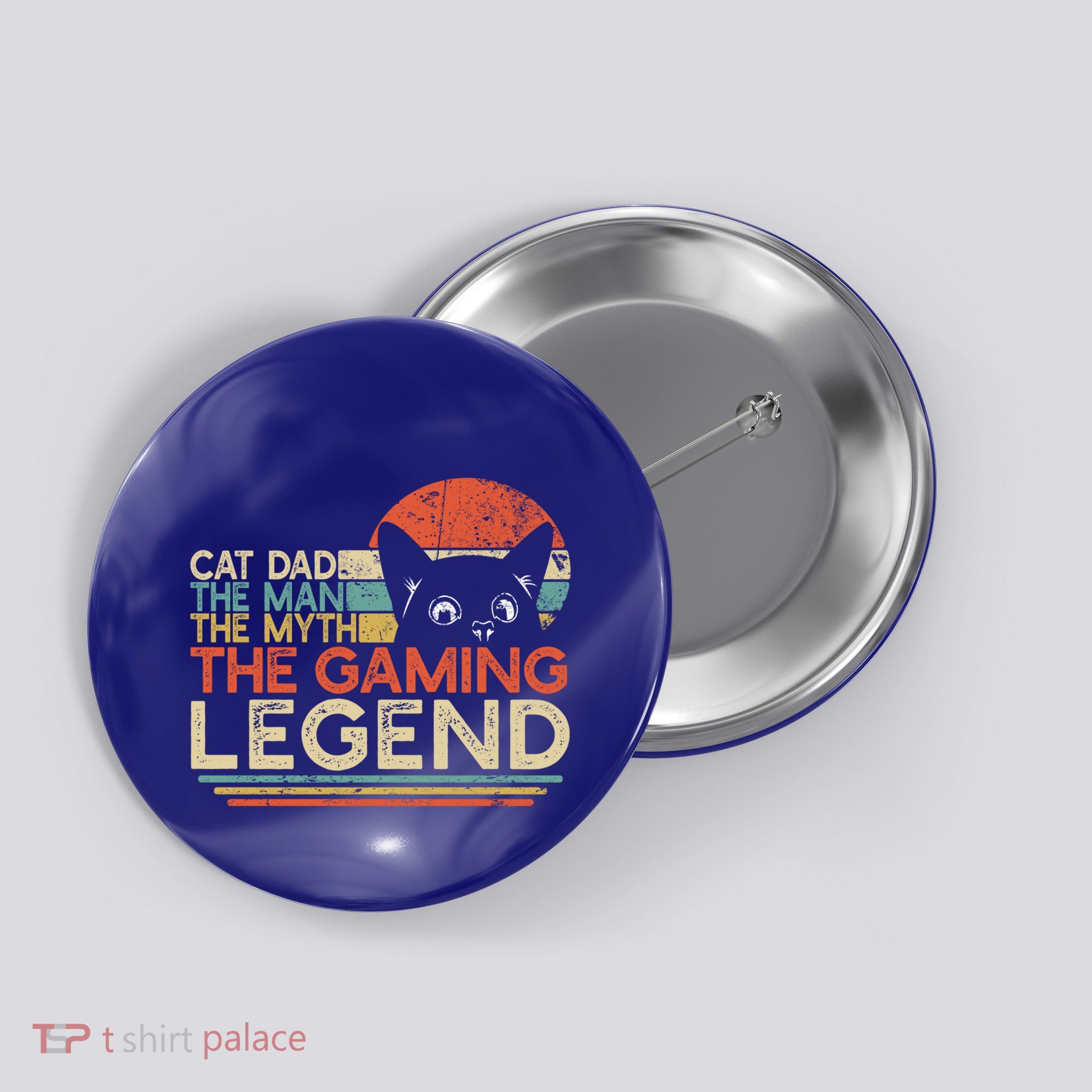 Video Game Player Cat Dad Myth Gaming Legend Gamer Gift Button