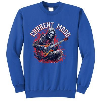 Vintage Guitar Player Rock And Roll Skeleton Current Mood Cool Gift Sweatshirt